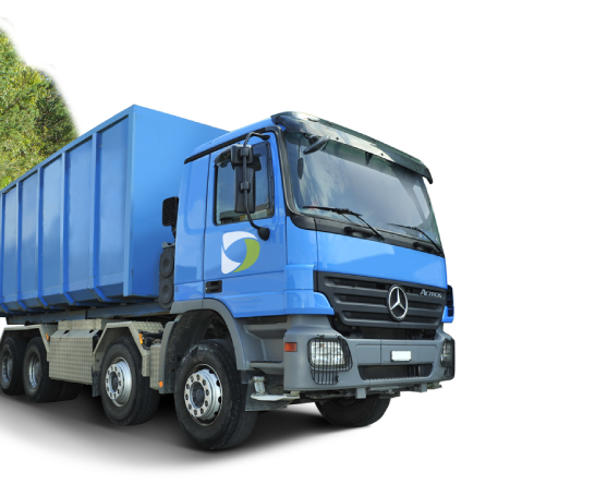 Illustration Transporte und Muldenservice Lastwagen